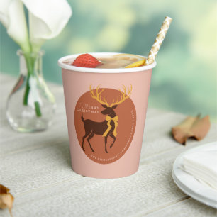 Gobelets En Papier Élégant Reindeer Fête de Noël personnalisée