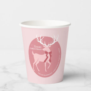 Gobelets En Papier Élégant Reindeer Fête de Noël personnalisée
