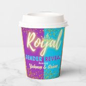 Gobelets En Papier Élégant Révélation Royale de Genre Violet & Bleu (Verso)