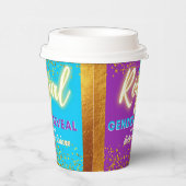 Gobelets En Papier Élégant Révélation Royale de Genre Violet & Bleu (Droite)