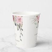 Gobelets En Papier Élégant Rose Dusky Blush Fleur sauvage Floral Mari (Droite)