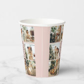 Gobelets En Papier Élégant rose pâle simple Collage photo de famille (Droite)