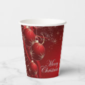 Gobelets En Papier Elégant Rouge et or festif Noël (Verso)