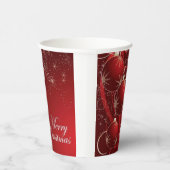 Gobelets En Papier Elégant Rouge et or festif Noël (Droite)