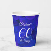 Gobelets En Papier Elégant Royal Blue 60 et Sassy Birthday Party (Verso)