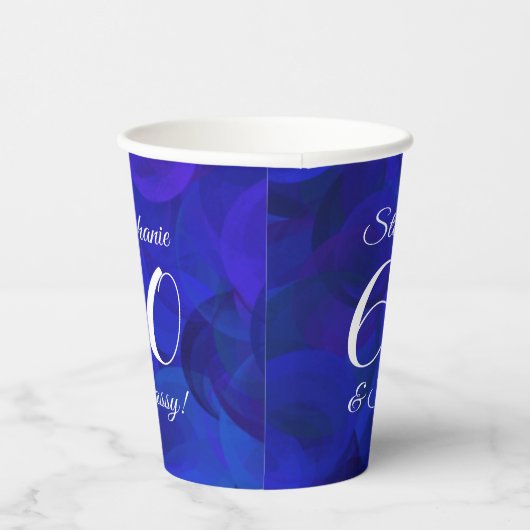 Gobelets En Papier Elégant Royal Blue 60 et Sassy Birthday Party (Droite)
