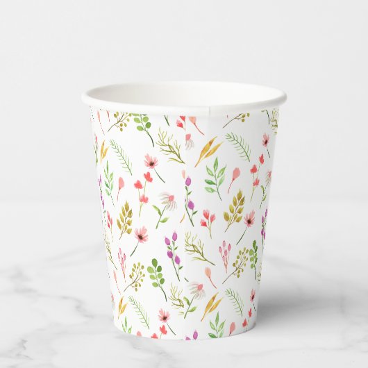 Gobelets En Papier Elegant Rustic Floral Garden Baby Shower (Droite)