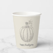 Gobelets En Papier Elégant Rustique Citrouille Thanksgiving Paper Cup (Verso)