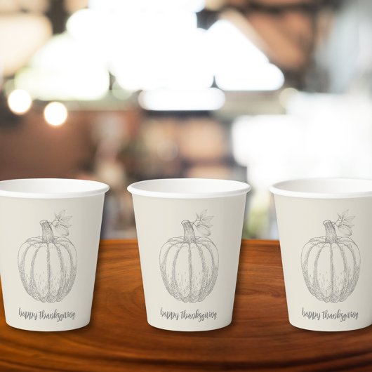 Gobelets En Papier Elégant Rustique Citrouille Thanksgiving Paper Cup