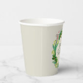 Gobelets En Papier Élégant Rustique moderne vert Taupe Joyeux Noël (Droite)