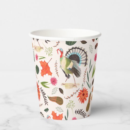 Gobelets En Papier Elégant rustique Turquie Thanksgiving motif (Droite)