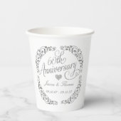 Gobelets En Papier Elegant Script 60th Diamond Wedding Anniversary (Recto)