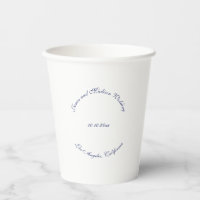 Élégant script bleu marine noms blancs mariage