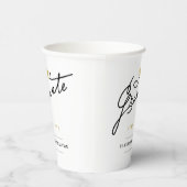 Gobelets En Papier Élégant Script Graduate Moderne Graduation Party (Droite)