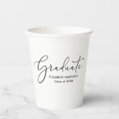 Gobelets En Papier Élégant Script Graduation Party tasses de papier (Recto)