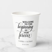 Gobelets En Papier Élégant script 'notre Forever' Mariage (Recto)