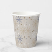 Gobelets En Papier Elegant Snowflake Pattern Beige  (Droite)