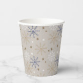 Gobelets En Papier Elegant Snowflake Pattern Beige (Recto)
