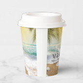 Gobelets En Papier Elégant Soleil Et Plage Blue Ocean (Droite)