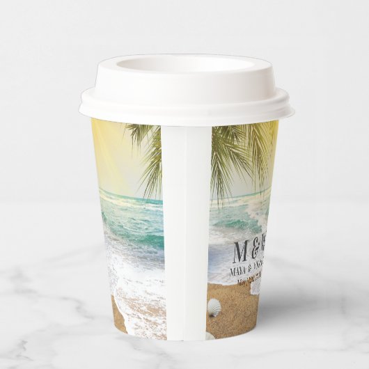 Gobelets En Papier Elégant Soleil Et Plage Blue Ocean (Droite)