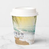 Gobelets En Papier Elégant Soleil Et Plage Blue Ocean (Recto)