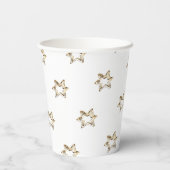Gobelets En Papier Élégant Stars Motifs Étoiles Faux Gold Stars (Verso)