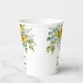 Gobelets En Papier Elegant Sunflower & Eucalyptus Boho Cross Baptism (Gauche)