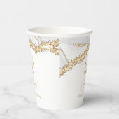 Gobelets En Papier Elegant White Gold Agate 80th Birthday Party (Droite)