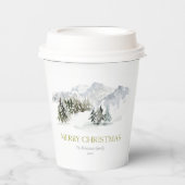 Gobelets En Papier Elegant Winter Mountain Christmas (Recto)