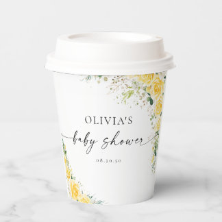Gobelets En Papier Elegant Yellow Baby Shower Paper Cup