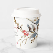 Gobelets En Papier Elégante aquarelle Botanique Noël (Gauche)