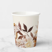 Gobelets En Papier Elégante aquarelle d'automne Fête des mariées flor (Gauche)