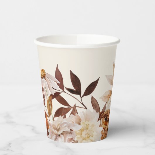 Gobelets En Papier Elégante aquarelle d'automne Fête des mariées flor (Gauche)