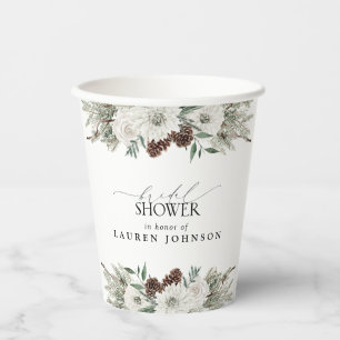 Gobelets En Papier Elégante aquarelle d'hiver Fête des mariées floral