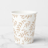 Gobelets En Papier Elégante Aquarelle Feuille Coupes de papier automn (Droite)