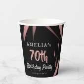 Gobelets En Papier Elégante Aquarelle rose 70e anniversaire (Recto)