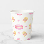 Gobelets En Papier Elégante Aquarelle rose & or Pastel Macarons (Verso)