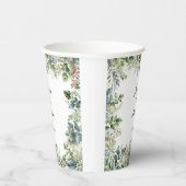 Gobelets En Papier Elégante Aquarelle Vert Feuilles mariage (Droite)