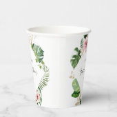 Gobelets En Papier Élégante baby shower tropicale monstera (Droite)