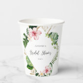 Gobelets En Papier Élégante baby shower tropicale monstera (Recto)