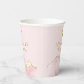 Gobelets En Papier Élégante Confirmation Cross Pink Gold Agate Party (Droite)