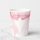 Gobelets En Papier Élégante Coquette Rose Bow Premier anniversaire fi (Droite)