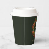 Gobelets En Papier Élégante couronne d'aquarelle Monogramme Noël (Droite)