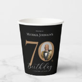 Gobelets En Papier Élégante Custom 70e fête d'anniversaire (Recto)