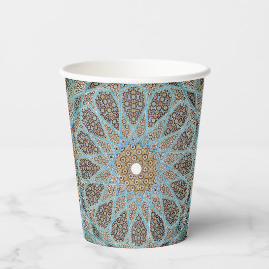 Gobelets En Papier Elégante décoration orientale bleu perse (Verso)