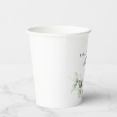 Gobelets En Papier Élégante douche de mariée à l'aquarelle verdure (Droite)