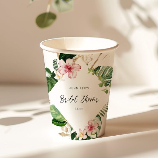 Gobelets En Papier Elégante douche de nage de la monstère tropicale