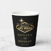 Gobelets En Papier Elégante fête d'anniversaire de Las Vegas (Recto)