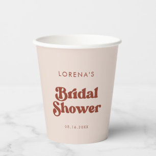 Gobelets En Papier Élégante Fête de Mariage Rétro Rose Pêche