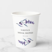 Gobelets En Papier Élégante Fête des mariées de lavande florale (Recto)